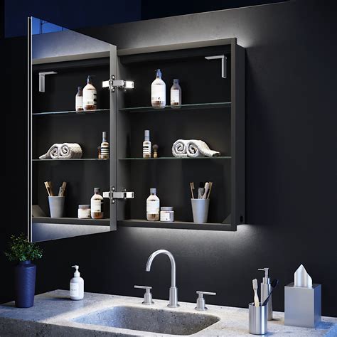 Led Lighted Bathroom Cabinet With Mirror 